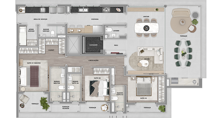 174,74 M² | 3 SUÍTES